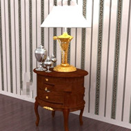 Madera marrn mesilla redonda