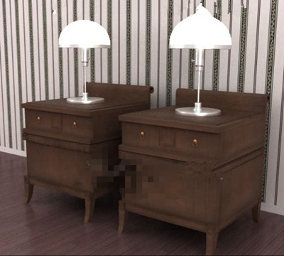 Los pares madera oscura de mesitas de noche