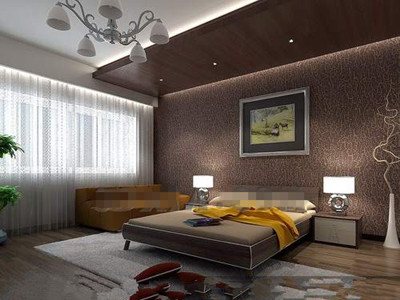 Confortable habitacin marrn y generoso