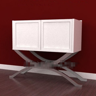 White patas curvas dos puertas gabinete