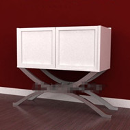 White patas curvas dos puertas gabinete