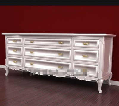 Alargado forma blanco exquisito gabinete