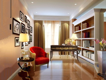Moderno estudio luminoso y clido ambiente
