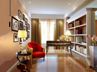 Moderno estudio luminoso y clido ambiente