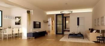 De estilo moderno semi-abierta sala