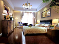 Acogedor dormitorio moderno y confortable