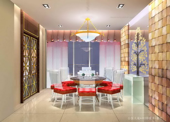 Moderno comedor luminoso y acogedor saln