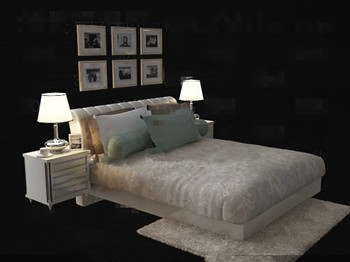 Cama blanca de doble sencillo y cmodo