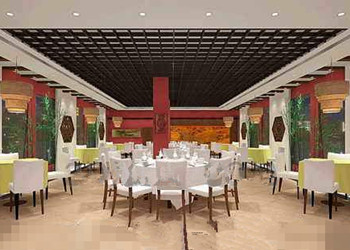 Chino-estilo de decoracin amplio restaurante