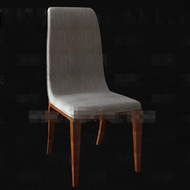 Simple tela gris silla de madera
