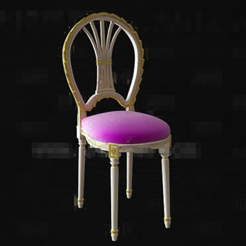 Asiento prpura blanco silla de madera