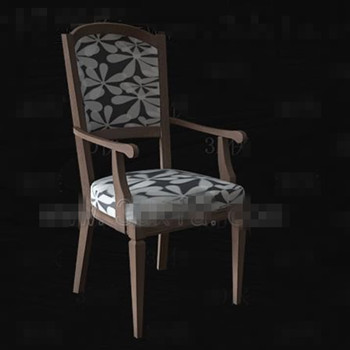 El asiento gris y blanco silla de madera