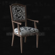 El asiento gris y blanco silla de madera