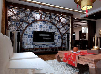 Estilo chino retro estructura en madera sala