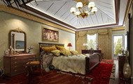 La decoracin dorada de dormitorio lujo