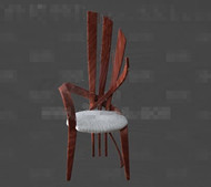 Única silla de madera cojn redondo