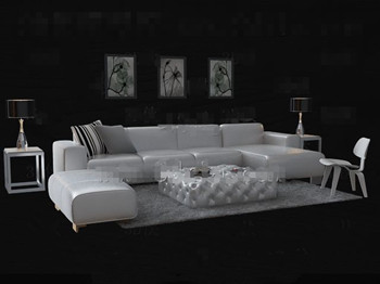 Moda sof de piel blanca combinacin