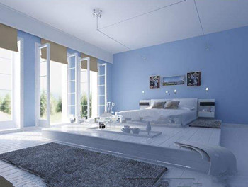 Confortable habitacin minimalista celeste