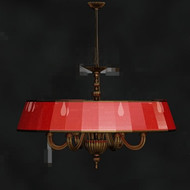 Rojo retro bella lmpara colgante metlica