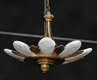 Blanco y oro ptalos lmpara colgante