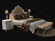Exquisito y lujo cama matrimonial blanco