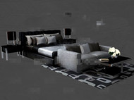 Negro y gris de la moda una cama doble