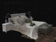 Moderna y simple cama blanca