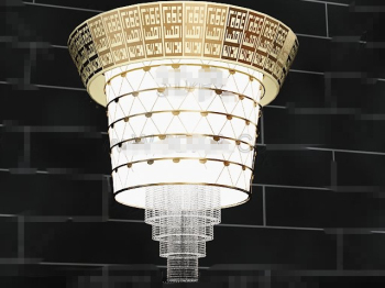 Magnfica cortina encaje oro lmpara colgante