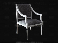 Silla blanca tela de madera