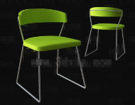 Silla verde brillante de forma sencilla