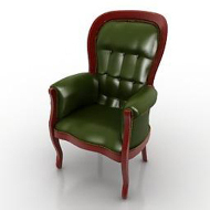 Retro sof verde de cuero modelo 3D