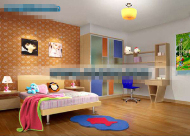Habitacin naranja hermosos hijos niños
