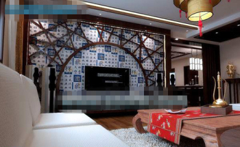 Estilo chino sala de estar madera