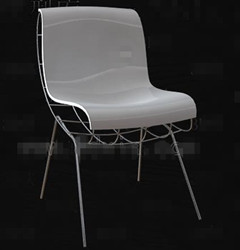 Metal blanco moda marco de la silla