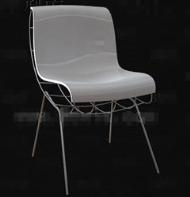 Metal blanco moda marco de la silla