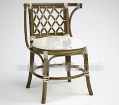 Silla blanca de mimbre hueco