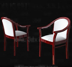 Sillas de madera blancas rojas