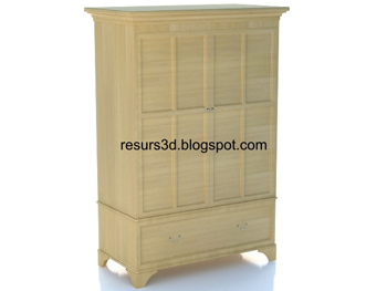 Estilo europeo gabinete de madera modelo 3D