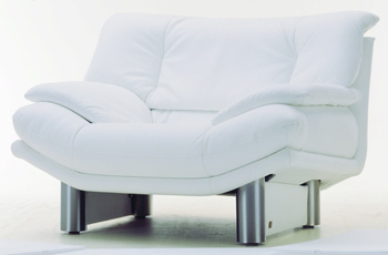 Moderno Blanco sola base metal tejido sof