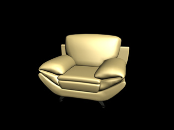 Europea sof cama individual modelo 3D