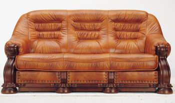Brown moderno tres plazas sof de cuero