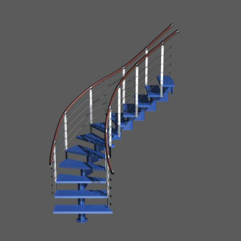 3d escalera de moda azules