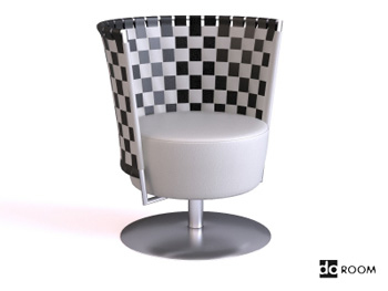 El respaldo de tablero de ajedrez modelado 3D modelo de silla