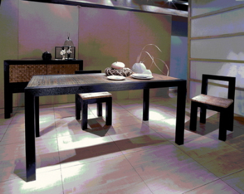 Registros de mesa de comedor minimalista silla modelo 3D