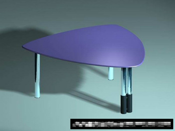 El elegante mesa triangular de plstico modelo 3D