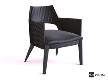 El ultra-moderno modelo 3D silln negro