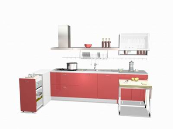 El rojo gabinetes combinaciones modelo 3D