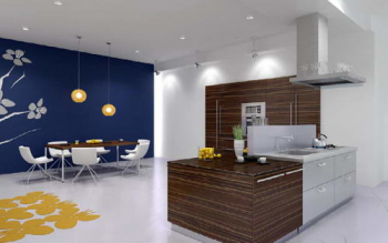Modelos 3D de restaurante de moda estilo minimalista