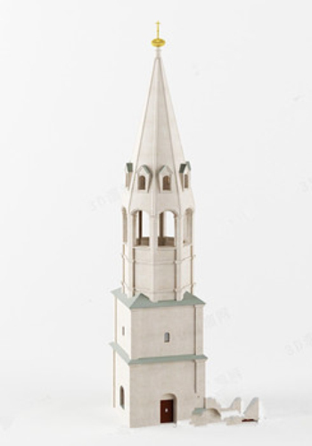 Modelo 3d blanco noble iglesia