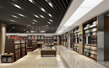 Modelo 3d de la tranquila biblioteca